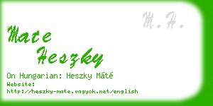 mate heszky business card