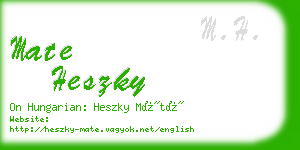 mate heszky business card